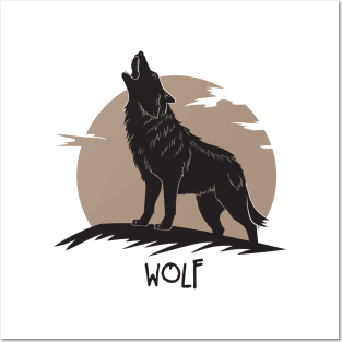 Wolf Silhouette Posters and Art